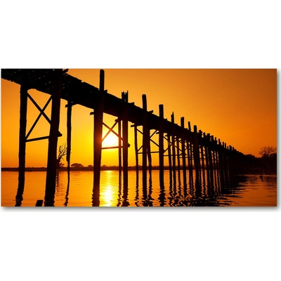 Foto obraz sklo tvrzené Most západ slnka 100x50 cm