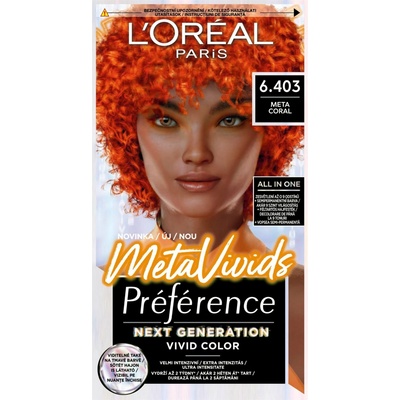 L'Oréal Paris Préférence Meta Vivids semipermanentní barva na vlasy 6.403 Meta Coral 75 ml