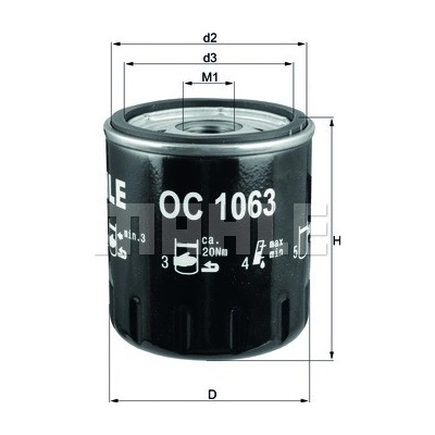Olejový filter MAHLE ORIGINAL OC 1063 (OC1063)