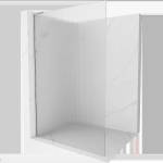 Mexen Kioto L душ преграда Walk-in 80 x 200 см, райета, матиран никел - 800-080-103-97-09 (800-080-103-97-09)