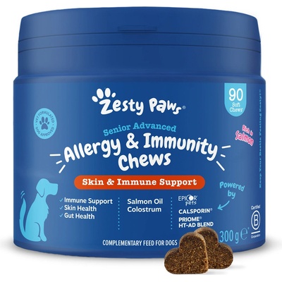 Zesty Paws Senior Allergy & Immunity s lososom 90 žuvacích tabliet