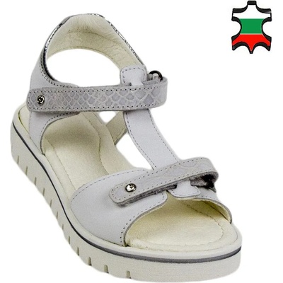 Български обувки Детски сандали от бяла естествена кожа от 27 до 34 размер 33825
