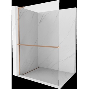 Mexen Kioto+ L душ кабина с рафт Walk-in 75 x 200 см, прозрачен, четкана мед - 800-075-123-65-00 (800-075-123-65-00)