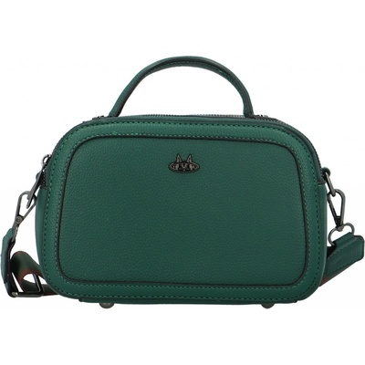 Stylová dámská koženková crossbody kabelka Katin tmavě zelená