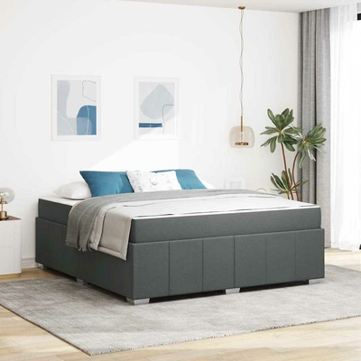 zahrada-XL 3398301 Rám postele s matrací Tmavě šedá textil