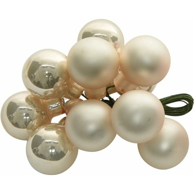 KAEMINGK Vánoční skleněné ozdoby k dekorování svazek champagne/růžový 1ks, 2cm - Champagne