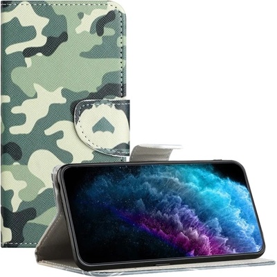 Gigapack Samsung A57 5G GIGAPACK Tok стоящ, кожен ефект FLIP, камуфлажна шарка, CUTTING BLUE (GP-183675)