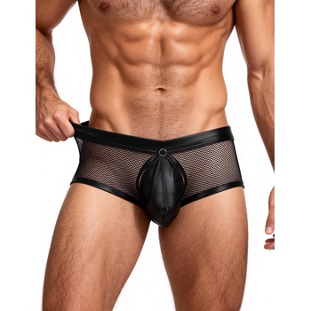 SuperLove Sexy Mesh Openable Crotch Men Boxer 259 Black L