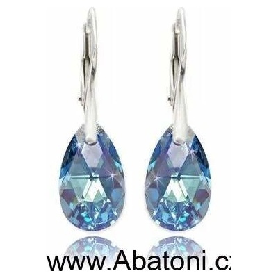 Swarovski Elements Pear krystal stříbrné visací modré slzičky kapky 31215.5 Aquamarine modrá světlá azurová nebeská