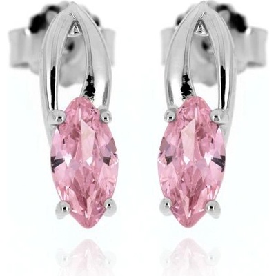 Zlatnictví U Kostela náušnice s růžovým kamínkem 1014