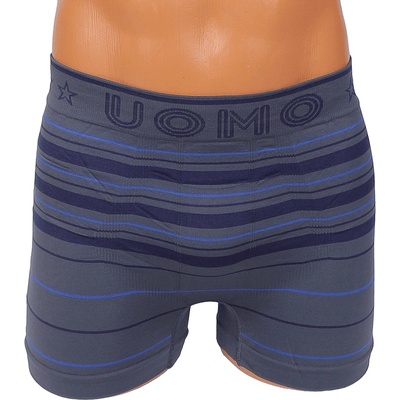 Мъжки тъмносив боксер с райе в тъмносиньо