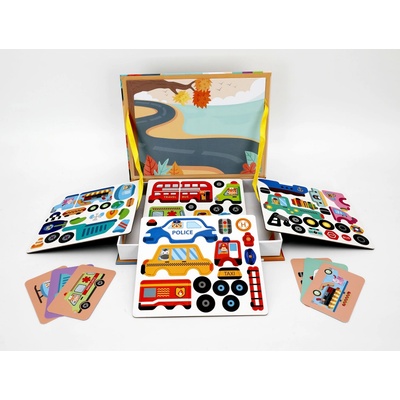 Mamido Puzzle Magnetická kniha dopravní prostředky 66 dílů MT1563 – Sleviste.cz