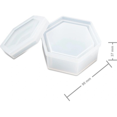 Manumi Silikonová forma na odlévání křišťálové pryskyřice krabička hexagon 90x80x37mm 1 ks