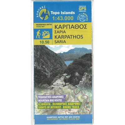 mapa Karpathos,Saria 1:43 t. voděodolná