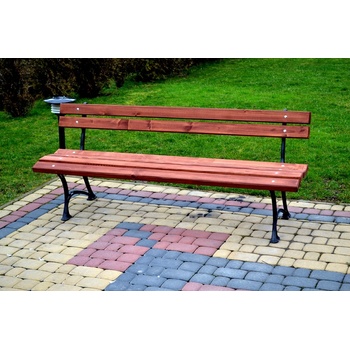 NaK Parková lavička Alenka 150 cm 4 cm mahagón