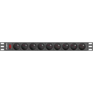 Lanberg PDU Разклонител за RACK 19" 1U 9x 230V черен (PDU-09E-0300-BK)