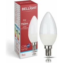 Bellight LED 180-260V C35 9W E14 830lm studená biela sviečka