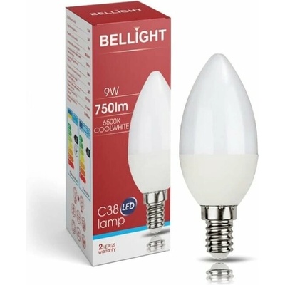 Bellight LED 180-260V C35 9W E14 830lm studená biela sviečka