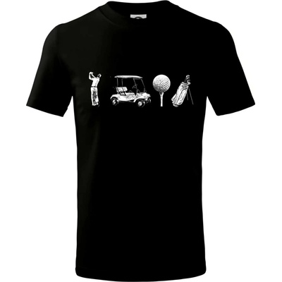 Golfový set tričko detské čierna
