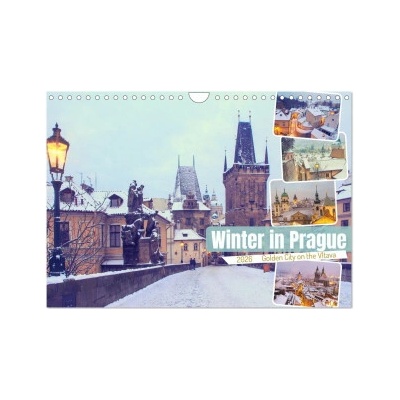 Winter in Prague Wall DIN A4 landscape, CALVENDO 12 Month Wall 2026