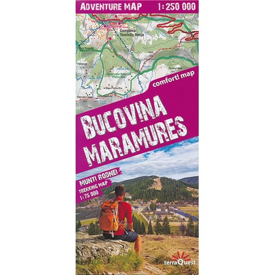 TerraQuest Bukovina, Maramureš 1:250 000 automapa, Rodna 1:75 000 turistická mapa