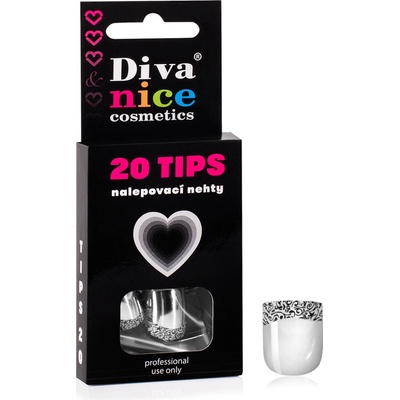 Diva & Nice Cosmetics Nalepovací umělé nehty TIPS 20 metal Natur 16