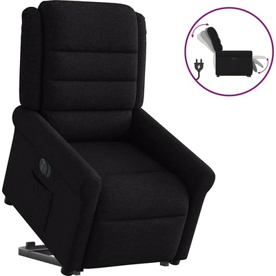 vidaXL 3303158 Elektrické zvedací polohovací křeslo textil Černá