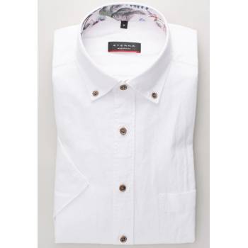 Eterna Modern Fit košile lněná s krátkým rukávem bílá L_2344C243_02