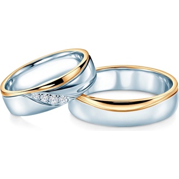 SAVICKI Сватбени халки: двуцветно злато, полукръгли, 5, 5 мм