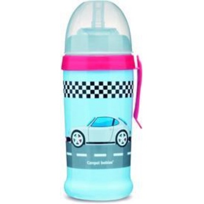Canpol babies sportovní nevylévací hrneček se slámkou motýlek tyrkysová 350 ml