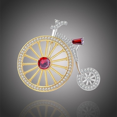 Éternelle brož Swarovski Elements Eugéne velké kolo velocipéd B2041/AL zlatá