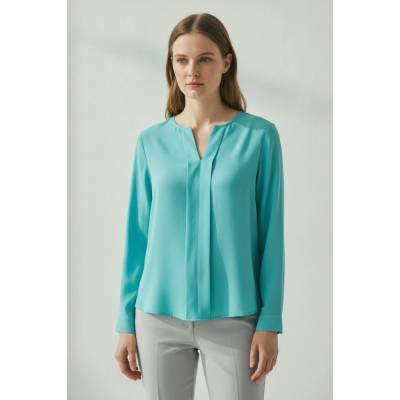 Jana Ina dámská halenka s dlouhým rukávem elegantní tyrkysová