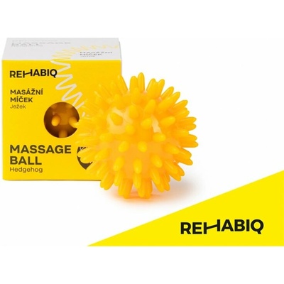 Rehabiq Masážna loptička ježko, žltá 6 cm
