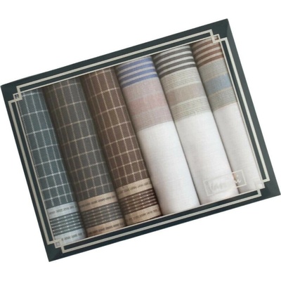 Pánské látkové kapesníky - sada 6 kusů - 100% bavlna