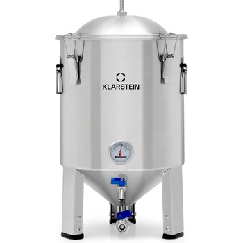 Klarstein Съд за ферментация, Gärkeller Pro, 15 литра, клапан за източване на дрожди, неръждаема стомана 304 (FP3-GärkellerPro15L) (FP3-GärkellerPro15L)