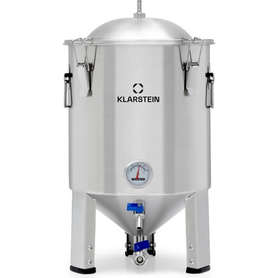 Klarstein Съд за ферментация, Gärkeller Pro, 15 литра, клапан за източване на дрожди, неръждаема стомана 304 (FP3-GärkellerPro15L) (FP3-GärkellerPro15L)