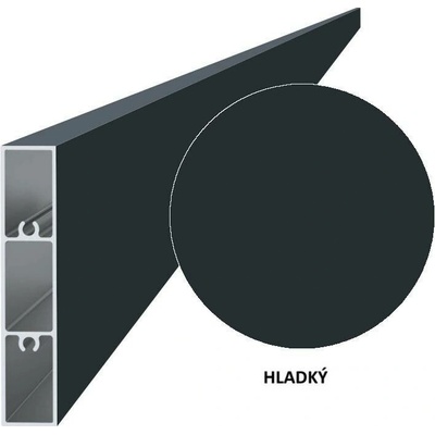 Hliníková plotová lamela 80x16 mm, tvar obdélník, antracit RAL7016, hladký povrch 6m +/- 5mm (AL-PV2-A-6)