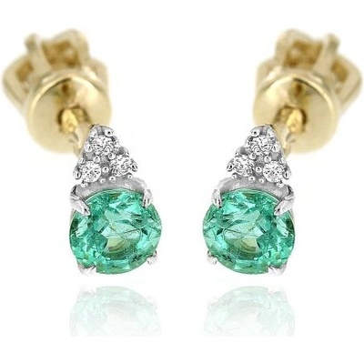 Zlatnictví U Kostela Diamantové náušnice se smaragdem 856žz