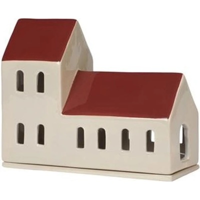 Broste Svietnik Broste BO 20x8cm béžovo-červený