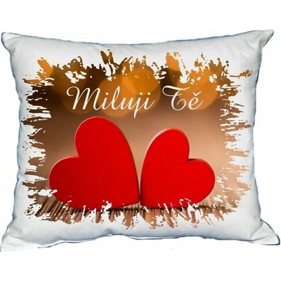 Moon River polštář Svatý Valentýn dvě srdce 30x40