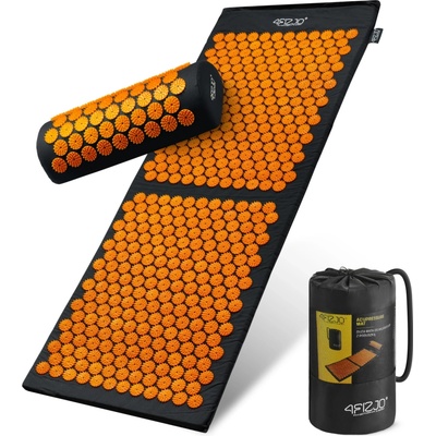 4FIZJO Akupresúrna podložka + vankúš 110x42cm čierno-oranžová