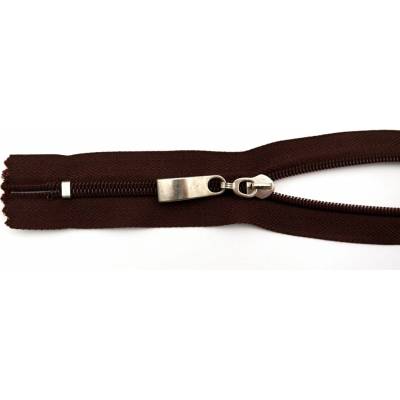 Špirálový zips č. 5 - nedeliteľný - čierny s plieškom - dĺžka 16 cm