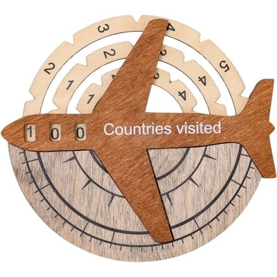 Enjoy the Wood Travel Tracker 3D Wooden World Map Multicolor