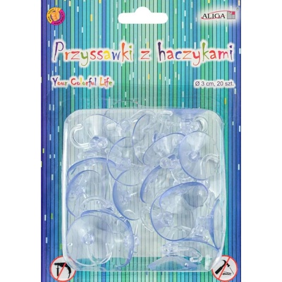 Silikonová přísavka s háčkem 3cm - 20ks