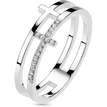 Mabell Dámský prsten z chirurgické oceli JAZLYN CZ221R M7721S 8C45