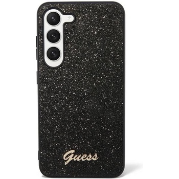 GUESS Гръб Guess PC/TPU Glitter Flakes Metal Logo Case за Samsung Galaxy S23 - Черен