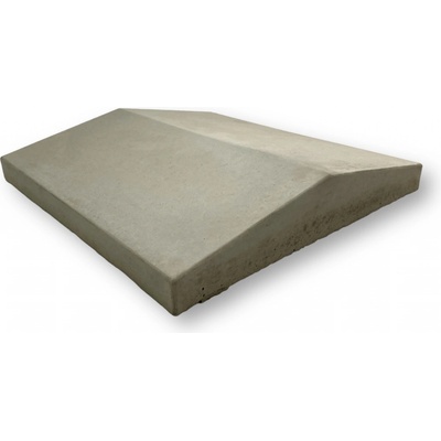 Betonová stříška na zídky a plotové dílce – průběžná sedlová hladká (39 × 37 cm)