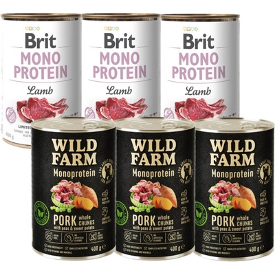 Brit Mono Protein Lamb 3 x 400 g Wild Farm Monoprotein Bravčové 3 x 400 g