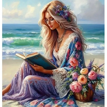 Norimpex - Puzzle Diamant painting: Girl with a book 30x40 cm - 1 - 39 piese