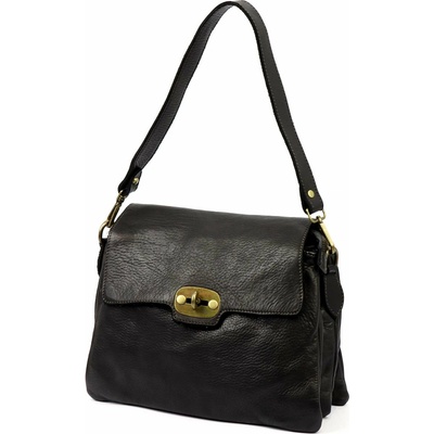 Dámska malá kožená crossbody kabelka čierna na rameno VS VS 043